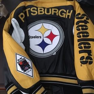 New never used authentic leather Steelers jacket